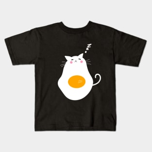 Cute Cat Egg Egg Lover Kids T-Shirt